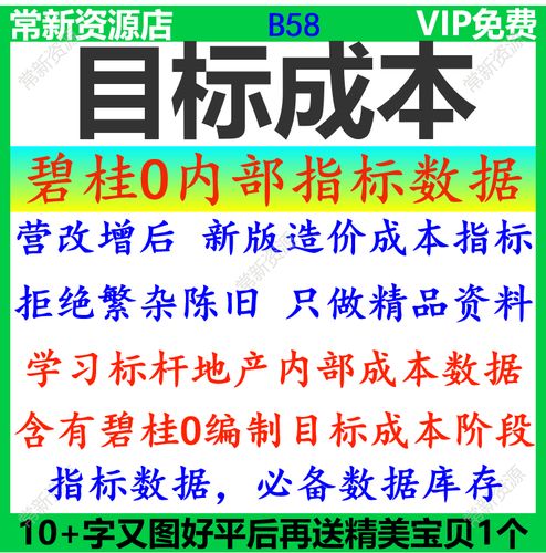 碧桂O目标成本内部资料 造价成本规划指标数据库 建安指标详分析商务服务